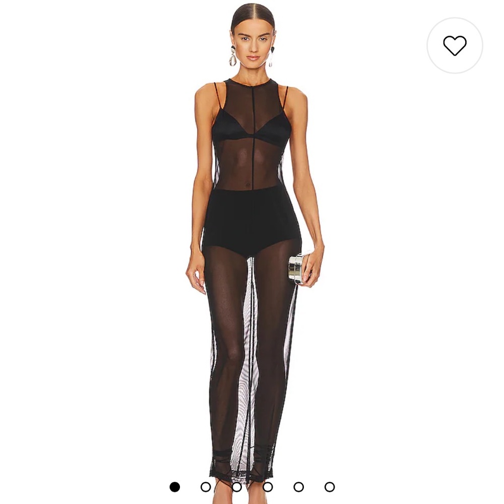 Amanda Uprichard x REVOLVE Oren Mesh Maxi Dress in Black